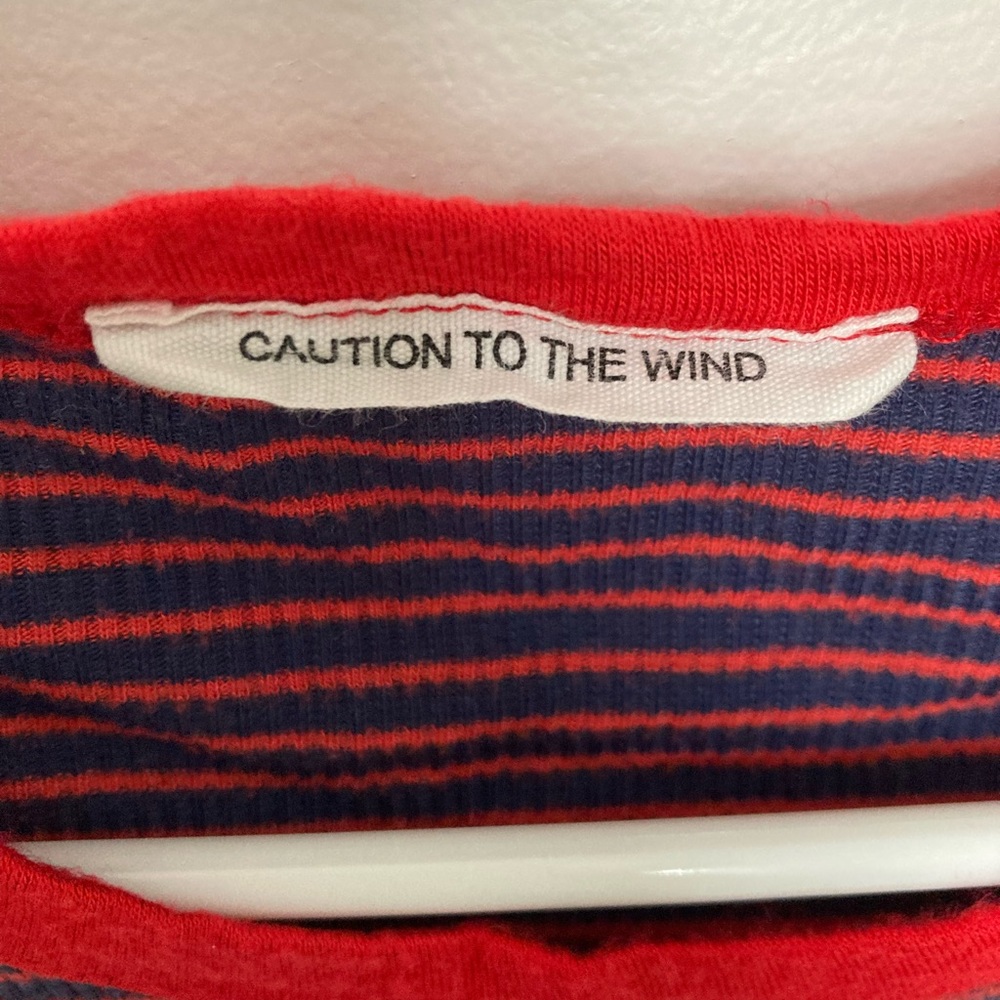 Caution to the Wind Cropped Ringer Tee - Picture 4 of 4